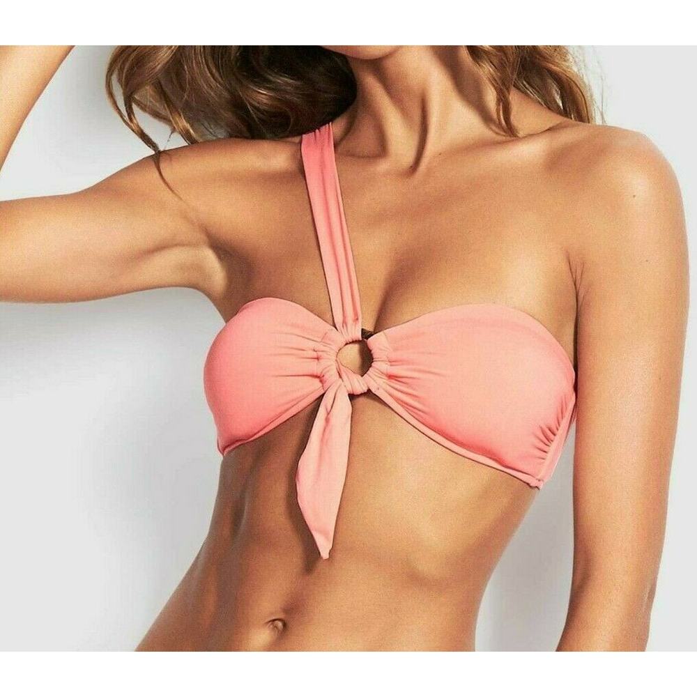 Seafolly Coral One-Shoulder Ring Bandeau Bikini Top
